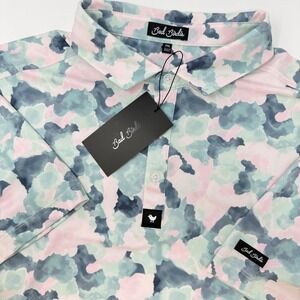 Bad Birdie Core Polo Mirage Oasis Camo Golf Shirt Men's XXL 4 Way Stretch NEW